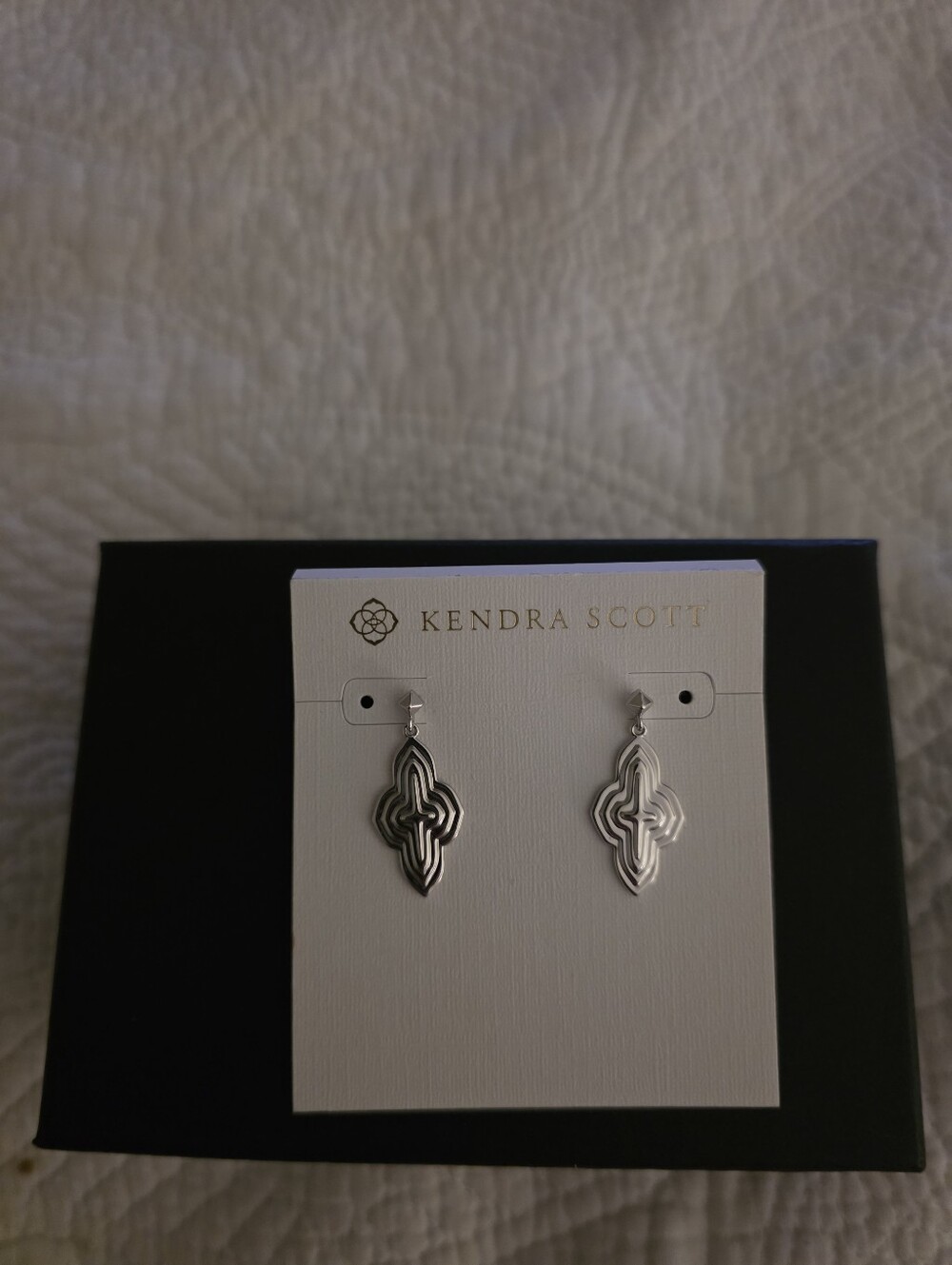 Kendra Scott Silver Layered Filigree Drop Earrings